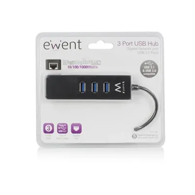 Ewent ew1140 hub 3 puertos 3.1+ 1gbps