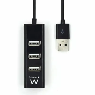 Ewent ew1123 mini-hub usb 4 puertos negro