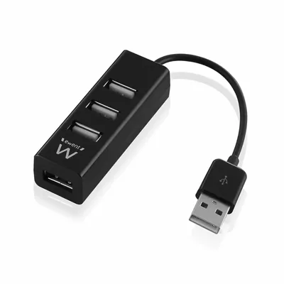 Ewent ew1123 mini-hub usb 4 puertos negro