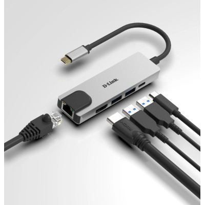 D-link dub-m520 hub usb-c hdmi/2usb 3.0/usb-c/ethe