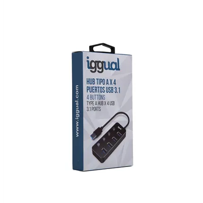 Iggual hub tipo a x 4 puertos usb 3.1 4buttons