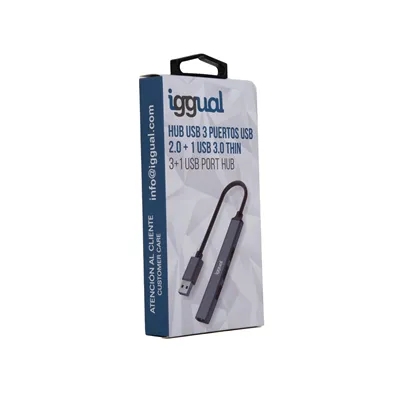 Iggual hub usb 3 puertos usb 2.0 + 1 usb 3.0 thin