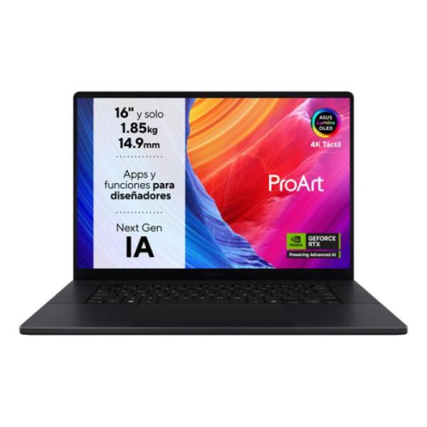 Portátil Asus ProArt P16 OLED H7606WU-ME021W Ryzen AI 9 HX 365/ 24GB/ 1TB SSD/ GeForce RTX 4050/ 16' Táctil/ Win11