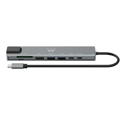 Ewent docking multipuerto usb-c, 8 en 1, hdmi 4k