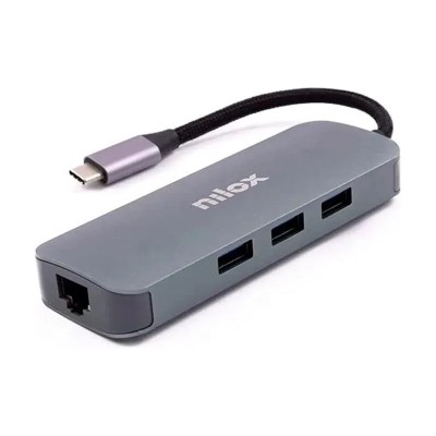 Nilox hub type-c 3xusb 2xhdmi vga usb-c rj45