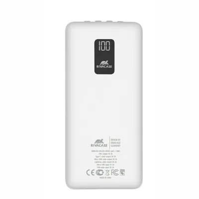 Rivacase va2220 powerbank 20.000 mah cables blanco