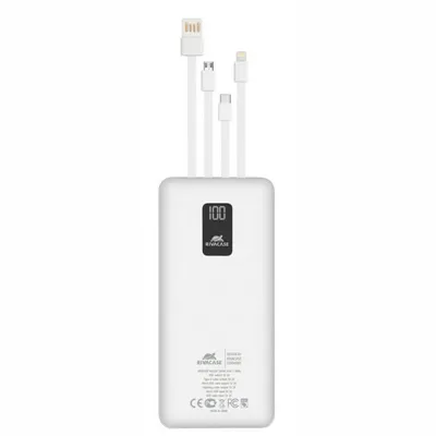 Rivacase va2220 powerbank 20.000 mah cables blanco