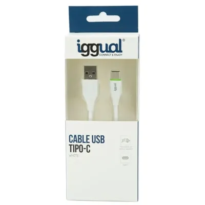 Iggual cable usb-a/usb-c 100 cm blanco