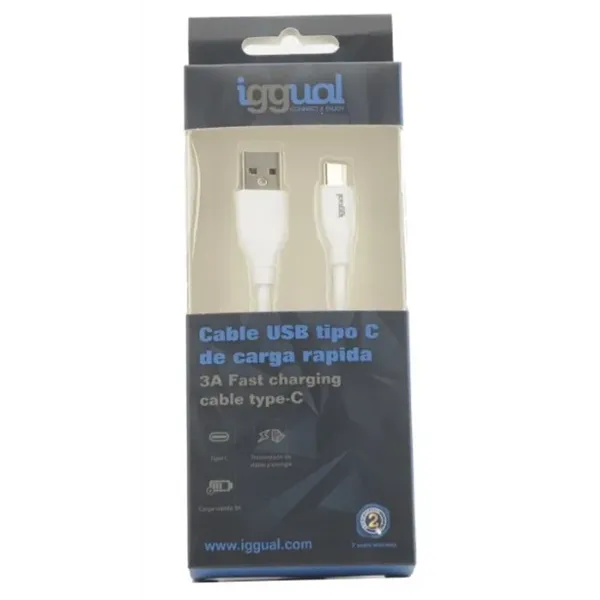 Iggual cable usb-a/usb-c 100 cm blanco q3.0 3a