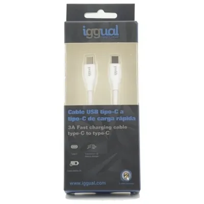 Iggual cable usb-c/usb-c 100 cm blanco q3.0 3a