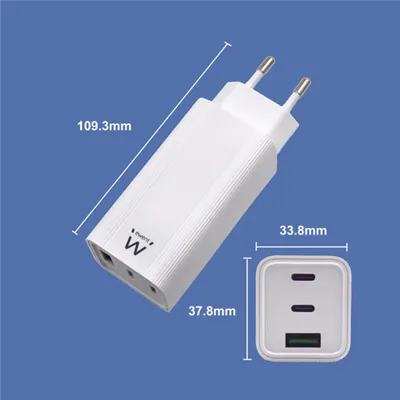 Ewent cargador carga rapido 65w usb-c y usb-a