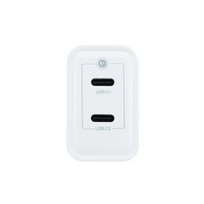 CoolBox Cargador USB-C Doble de 35W con tecnología GaN QC3.0 (