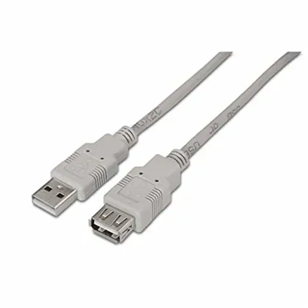 Cable Alargador USB 2.0 Aisens A101-0013/ USB Macho - USB Hembra/ Hasta 2.5W/ 60Mbps/ 1.8m/ Beige