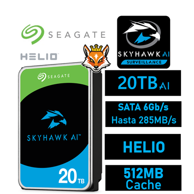 Seagate 20TB SkyHawk AI Disco Duro para vigilancia 512MB SATA