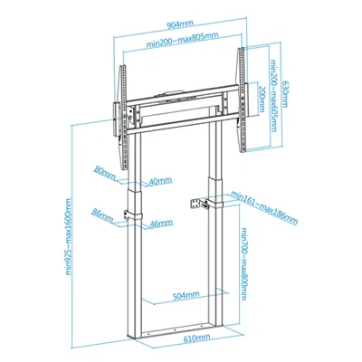 Tooq soporte suelo fijo eléctrico titán 55"-100"