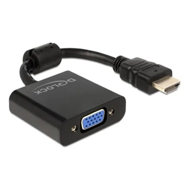 Delock adaptador hdmi-a 19 pines macho a vga negro