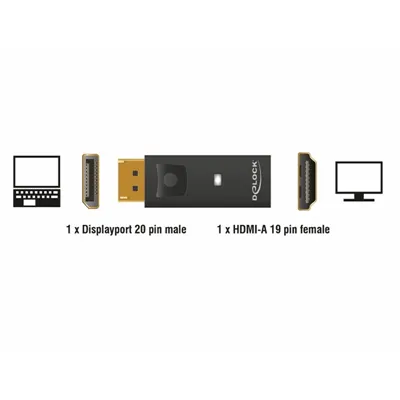 Delock adaptador displayport 1.1 macho hdmi hembra