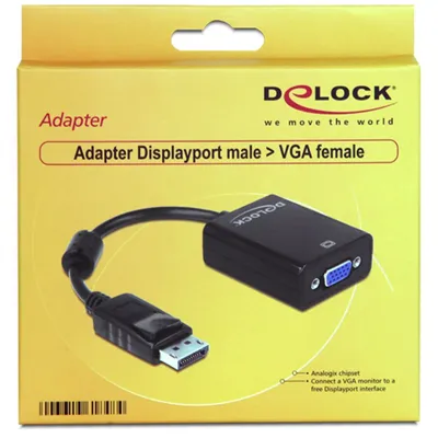 Delock adapt. displayport macho/vga hembra negro