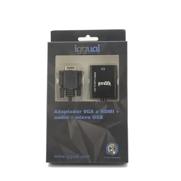 Iggual adaptador vga a hdmi + audio + microusb