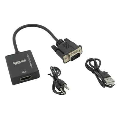 Iggual adaptador vga a hdmi + audio + microusb