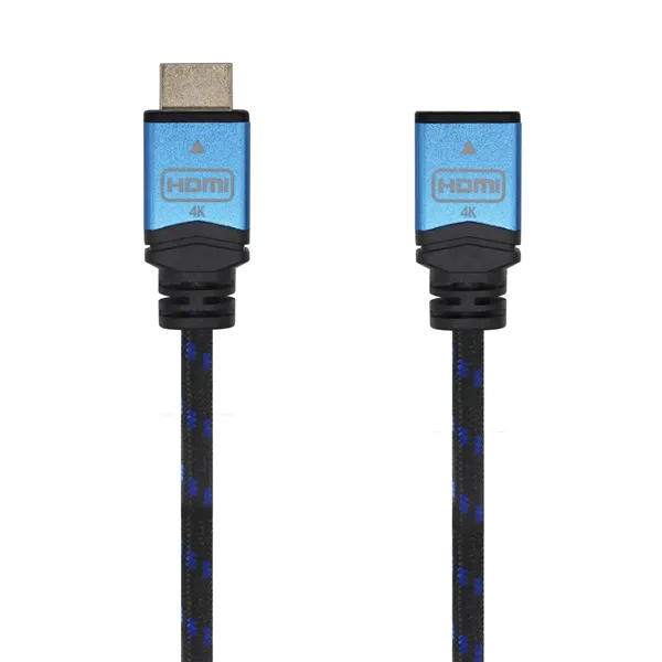 Cable Alargador HDMI Aisens A120-0452/ HDMI Macho - HDMI Hembra/ 1m/ Negro/ Azul