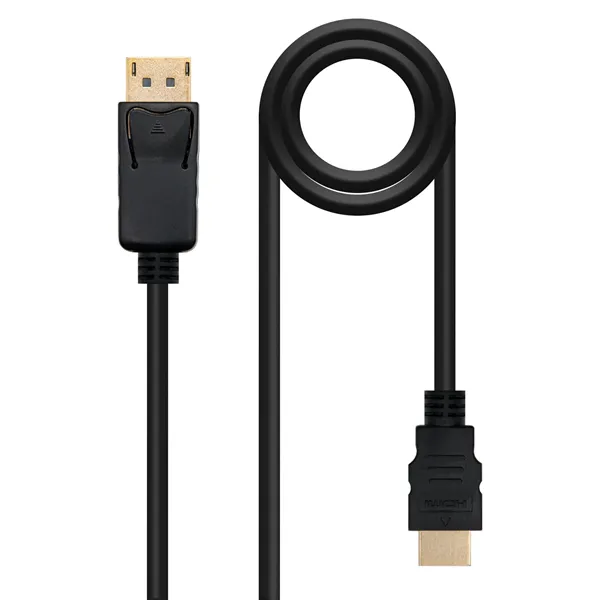 Nanocable cable conversor dp a hdmi 0,5 m negro