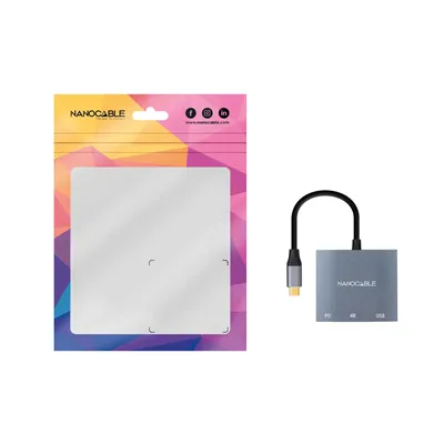 Nanocable conversor usb-c a hdmi/usb3.0/pd 15 cm