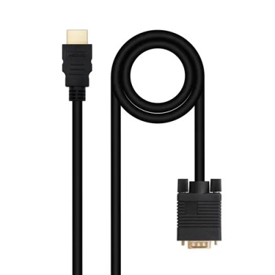 Nanocable conversor hdmi a vga m-m, 1.8 m negro