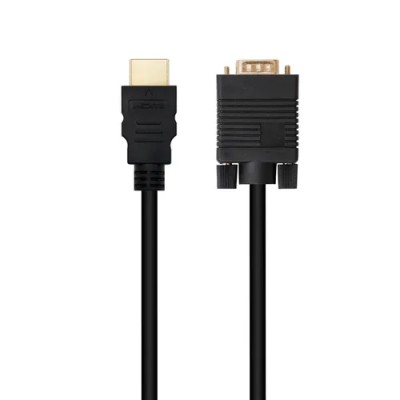 Nanocable conversor hdmi a vga m-m, 1.8 m negro