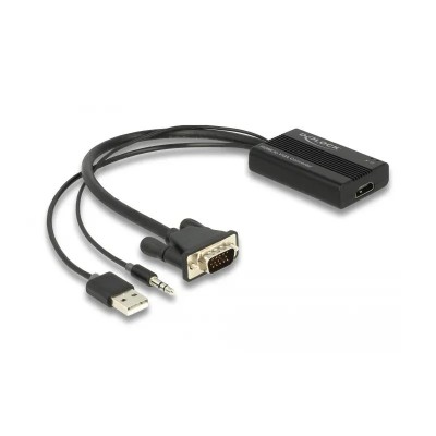 Delock adaptador hdmi a vga con audio 25 cm