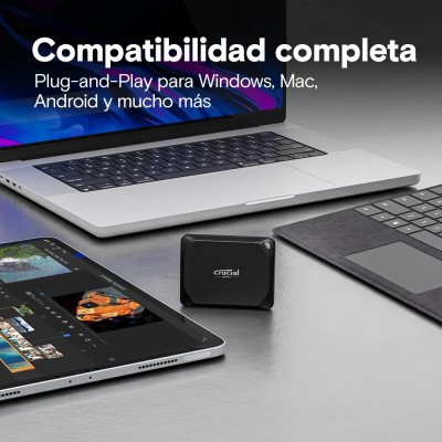 Crucial X10 Pro SSD 4TB Disco Externo nano portátil USB-C, Negro