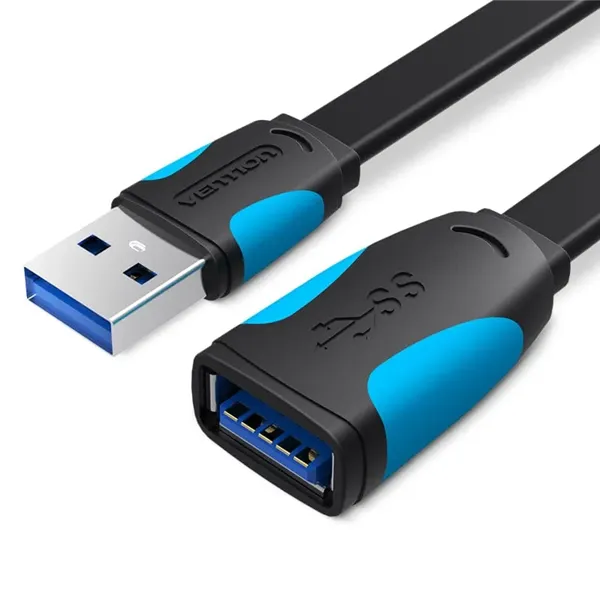 Cable Alargador USB 3.0 Vention VAS-A13-B200/ USB Macho - USB Hembra/ 5Gbps/ 2m/ Negro y Azul