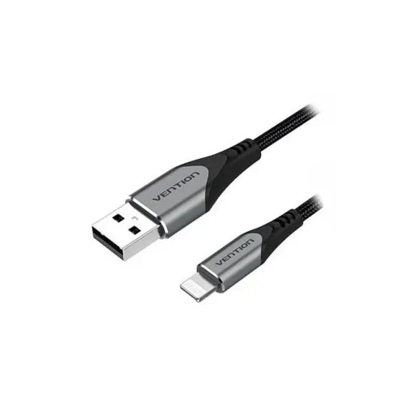 Cable USB 2.0 Lightning Vention LABHF/ USB Macho - Lightning Macho/ 1m/ Gris