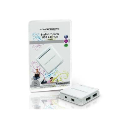 Conceptronic C7USB2W hub de interfaz 480 Mbit/s Blanco