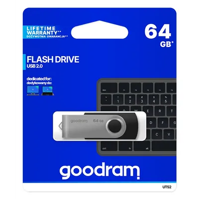 Goodram uts2 lápiz usb 64gb usb2.0 negro