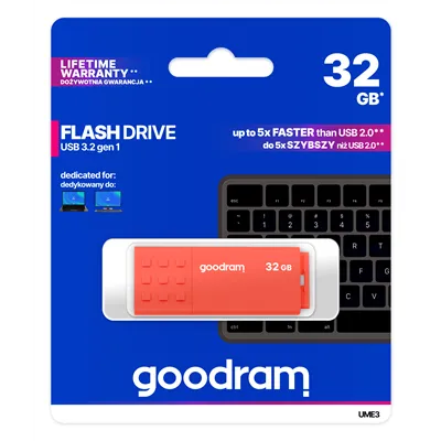 Goodram ume3 lápiz usb 32gb usb 3.0 naranja