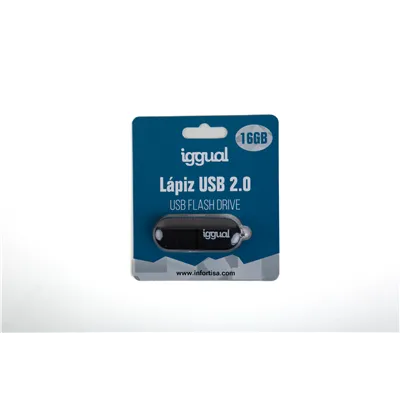 Iggual lápiz usb 2.0 16gb pen16 negro