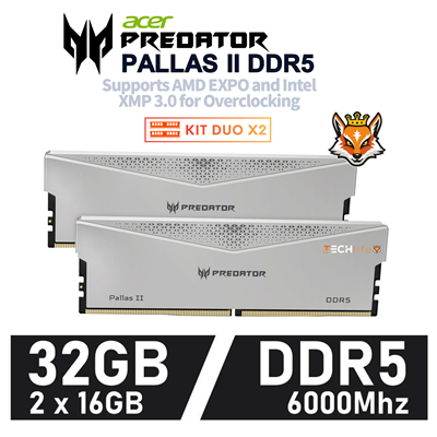 Acer Predator Pallas II Silver KIT 32GB DDR5 a 6000MHz CL32