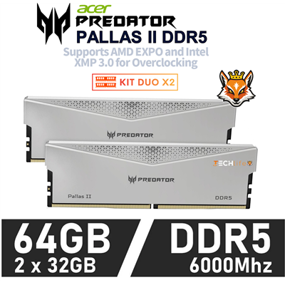 Acer Predator Pallas II Silver KIT 64GB DDR5 a 6000MHz CL30