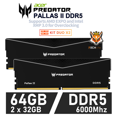 Acer Predator Pallas II Black KIT 64GB DDR5 a 6000MHz CL30