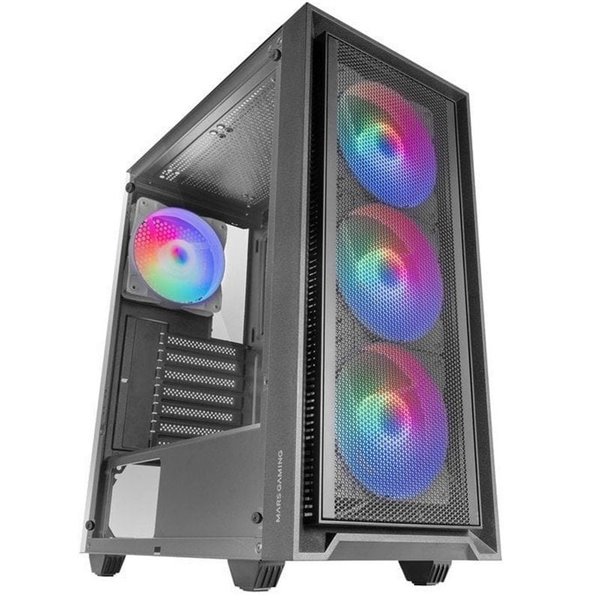 Mars Gaming MC-AIR Caja Gaming ATX 4x Ventiladores FRGB 12cm Frontal Mesh Cristal Templado