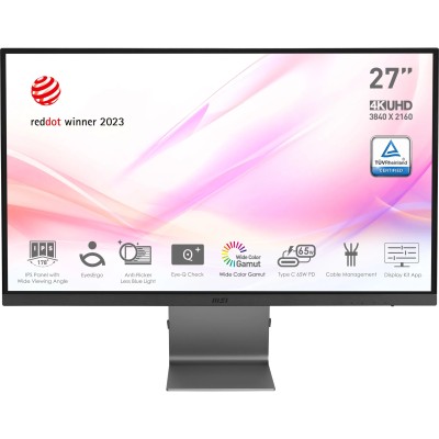 Msi md271ul monitor 27" 4k 75hz 2xhdmi dp usb-c