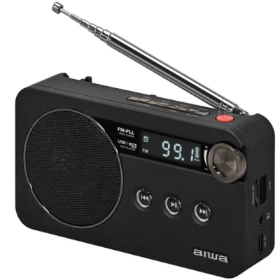 Radio Portátil Aiwa RS-77PLLBK/ Negra