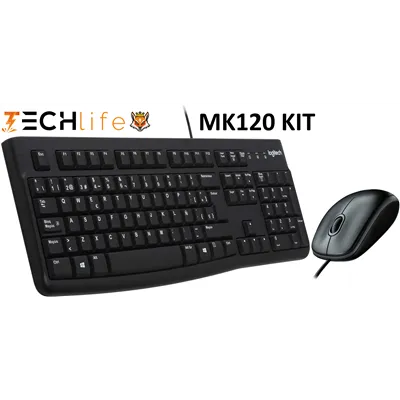 Logitech MK120 Kit Teclado + Ratón óptico USB Cable, 1000dpi