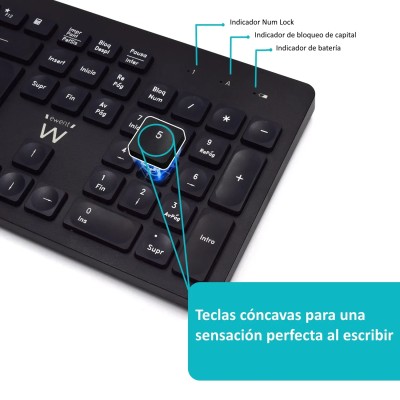 Ewent teclado+ratón inalámbrico ew3256 negro