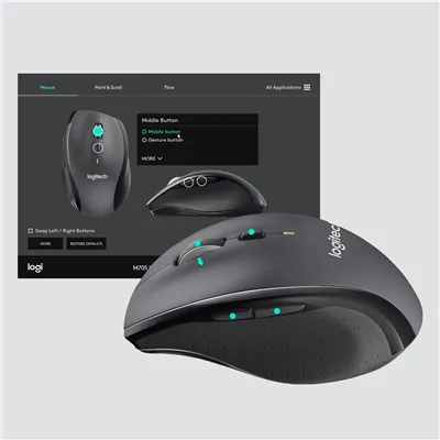 Logitech M705 Marathon Ratón inalámbrico Unifying 7 botones