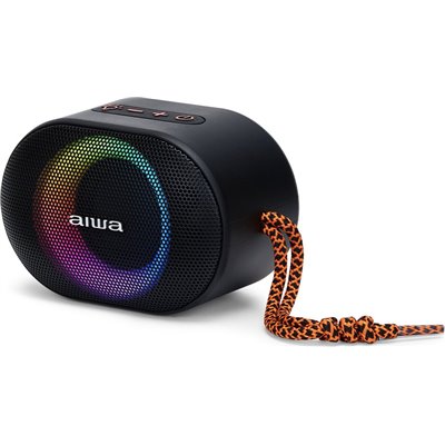 Aiwa BST-330 Altavoz Portátil Negro 10W Bluetooth,Luces