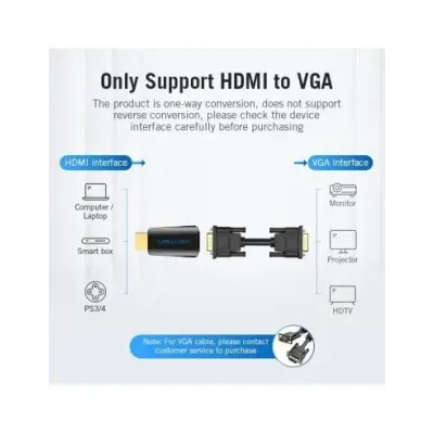 Adaptador Conversor Vention AIDB0/ HDMI Macho a VGA Hembra/