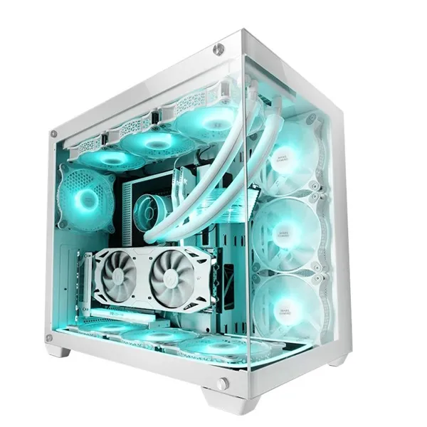 Mars Gaming MC-V4W Blanca Torre Gaming Custom Premium XXL Cristal Templado