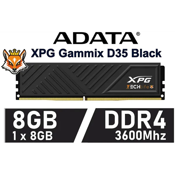 ADATA XPG Gammix D35 Black 8GB DDR4 a 3600MHz CL18 1.4v